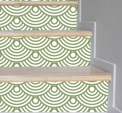 Motif Seigaiha Vert Végétal