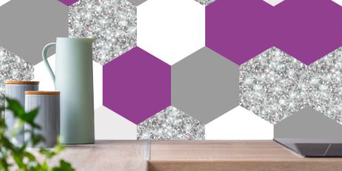 Hexagone avec Texture Fushia