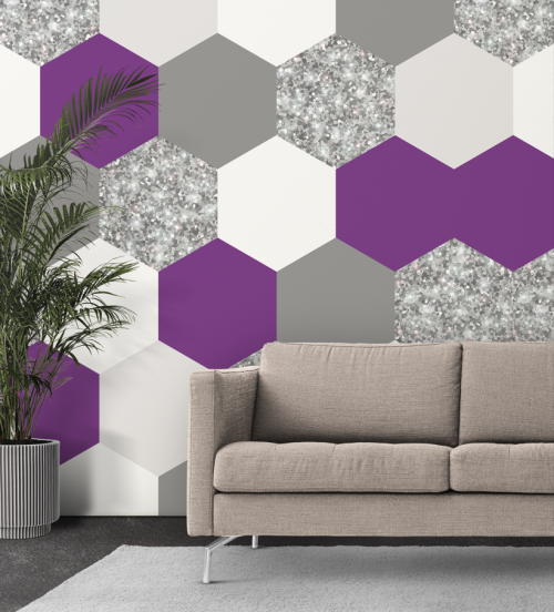 Hexagone avec Texture Fushia