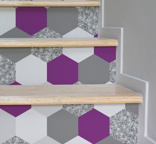 Hexagone avec Texture Fushia