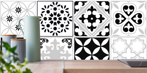 Carreaux de ciment Vintage Noir