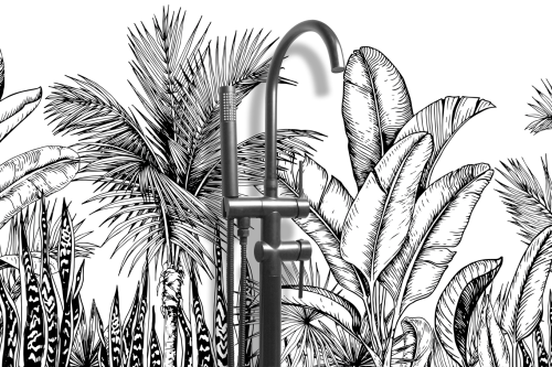 Palmiers Tropicaux et Feuilles de Bananiers