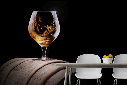 Verre de Cognac sur Tonneau